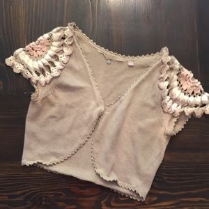 Anthropology Crocheted Shrug